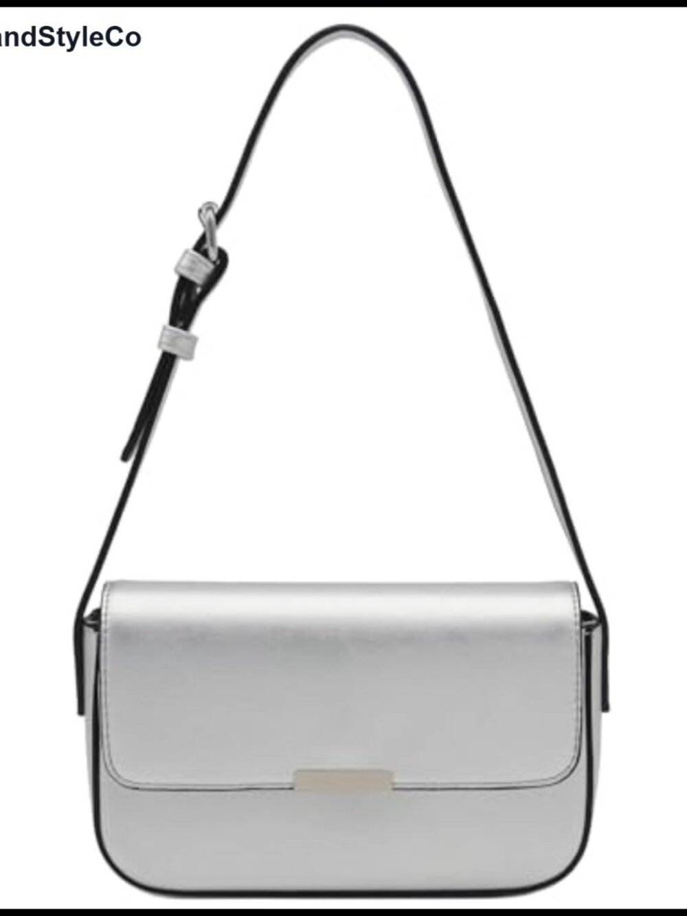 Faux Leather Mini Underarm Shoulder Bag with Flap Clasp & Adjustable Strap